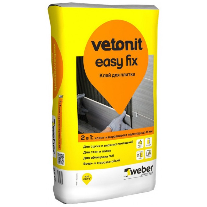 Клей для плитки Weber VETONIT Easy fix 25 кг 100044847246